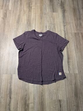 Carhartt Women's Plum Short-Sleeve V-Neck Pocket Tee